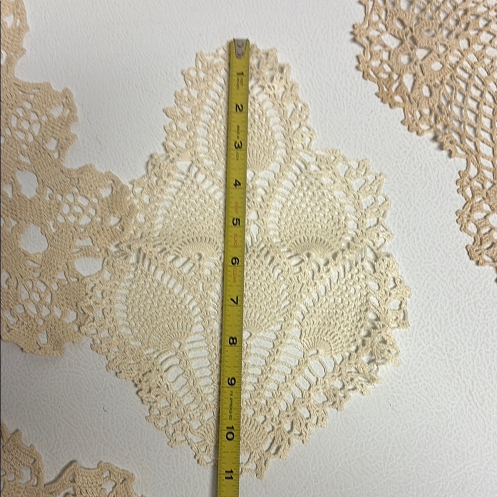 Vintage Crochet Doilies Set in Cream Set of 8 - Picture 14 of 16